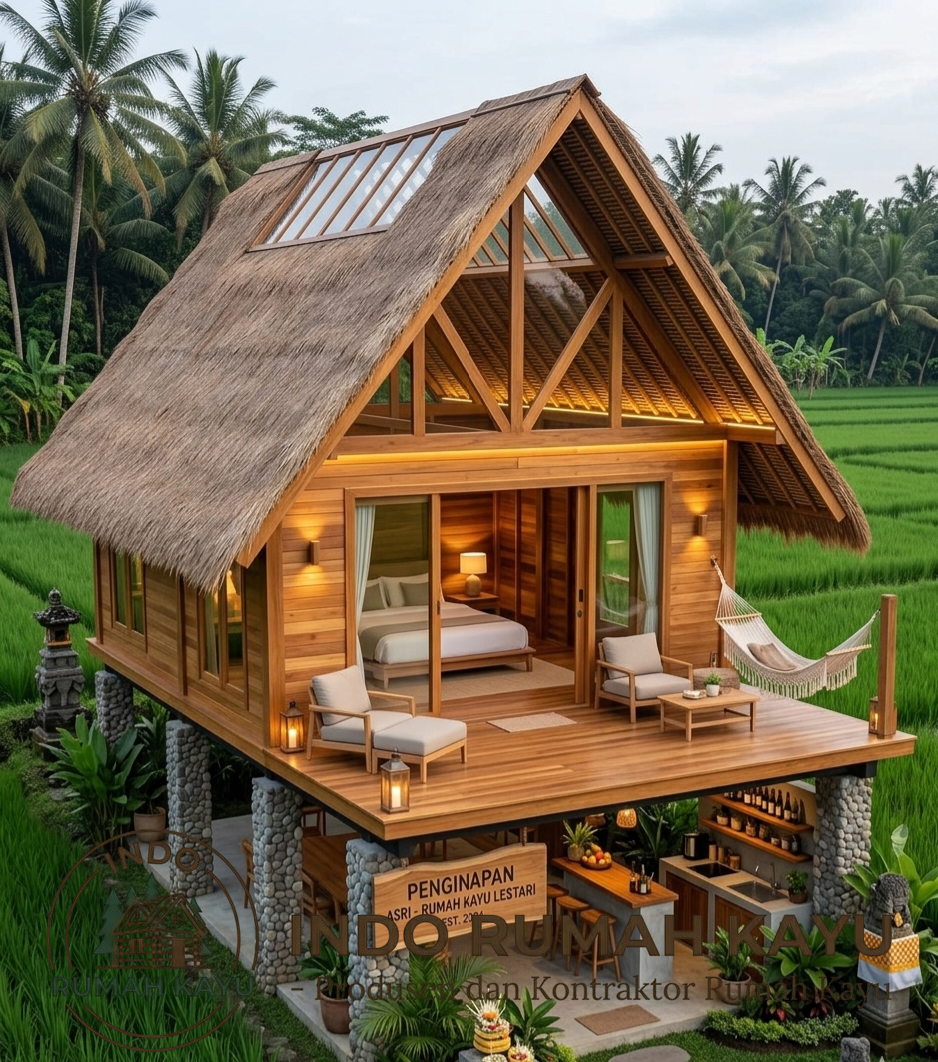 Prospek Bisnis Memikat: Desain Rumah Kayu Minimalis Modern ala Kabin Resort Bali